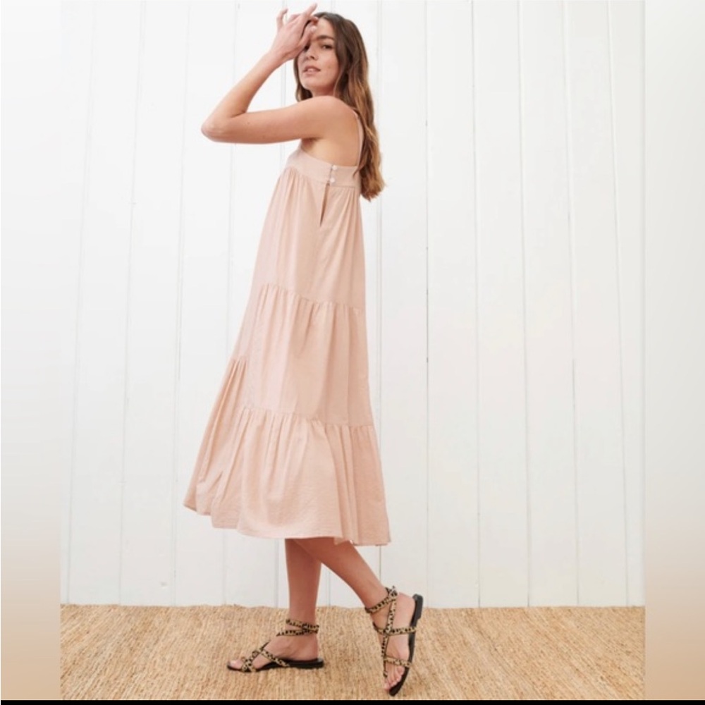 Jenni Kayne James Dress Size Small Dusk Blush Tiered Cotton Linen Maxi